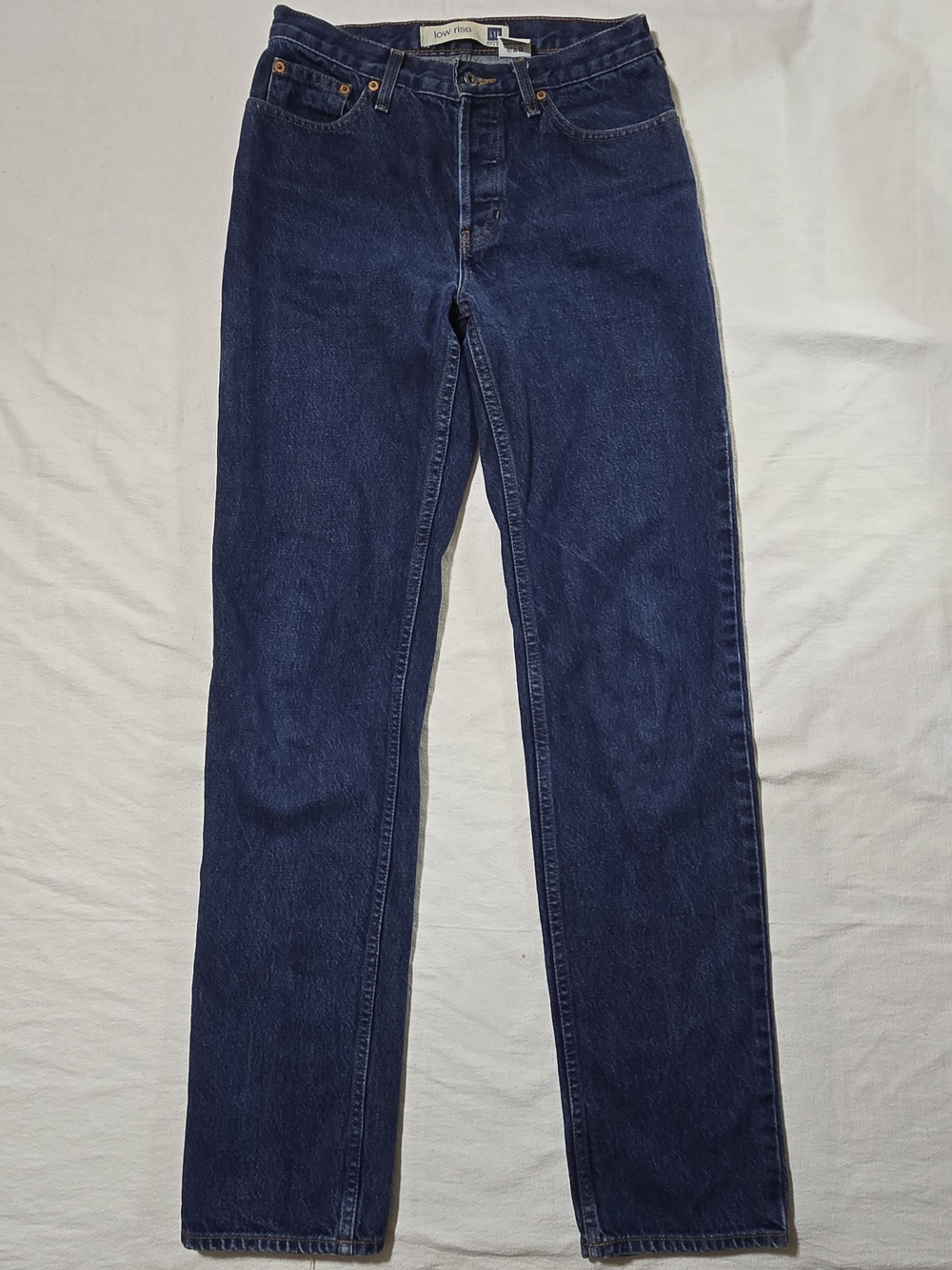 Y2k GAP 6 Long Low Rise Classic Straight-Leg Jeans in Deep Indigo